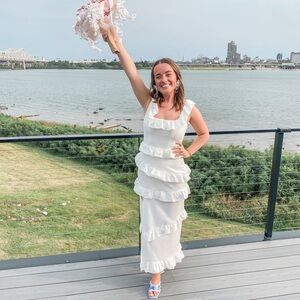 White Show Me Your MuMu Greta Midi Dress